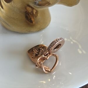 Pandora Love You Infinity Heart Dangle Rose Gold Charm